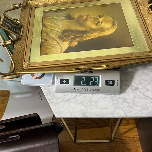 Jesus picture gold frame vintage Ten Commandments 14x16” inch - Picture 11 of 11